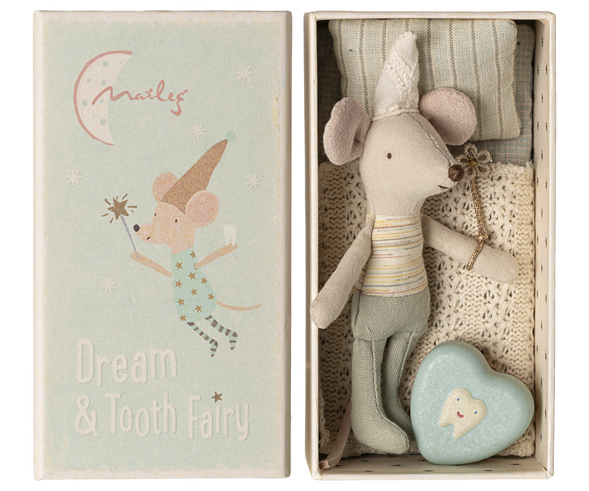 Maileg Tooth Fairy Mouse, Little Brother in Matchbox