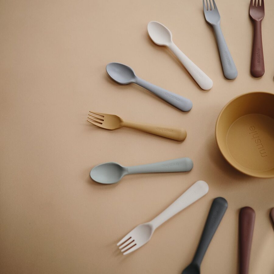 Mushie Fork & Spoon Powder Blue