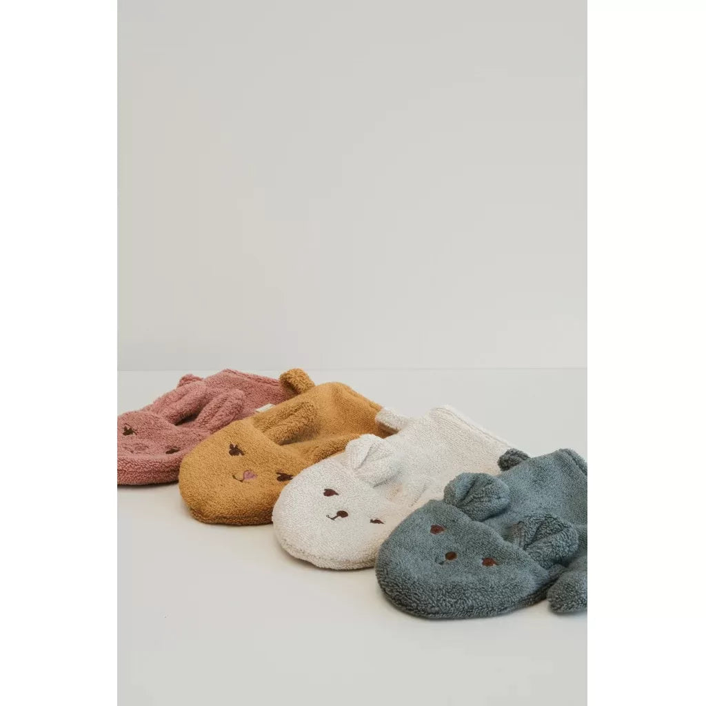 BATH MITTS - 2 PACK - BEAR AND BUNNY wood trush