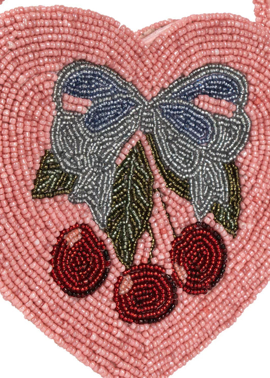 Konges Slojd Beaded Heart Bag - Amarena