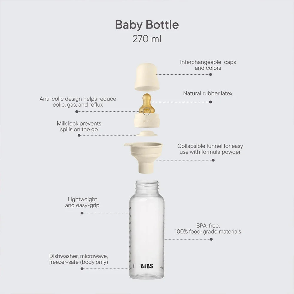BIBS Baby Bottle 270 ml - Ivory