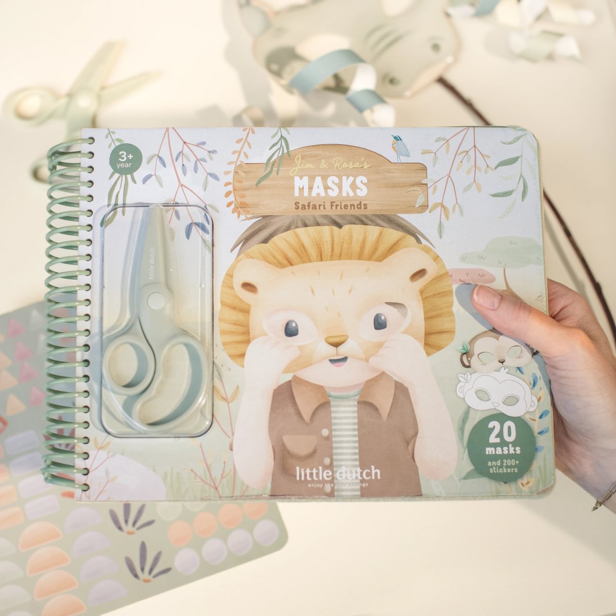 Little Dutch Masks Craft Book with Scissor ´Safari Friends´