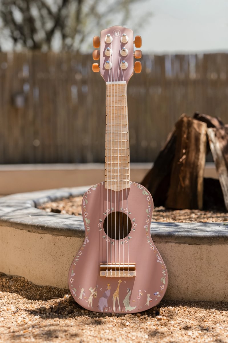 Little Dutch Wooden Guitar ´Safari Friends Pink´ FSC