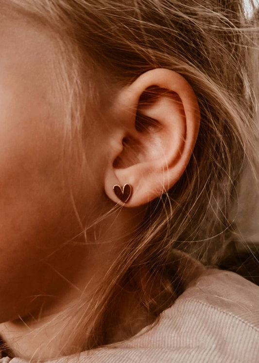 Stud Earrings - Organic Heart