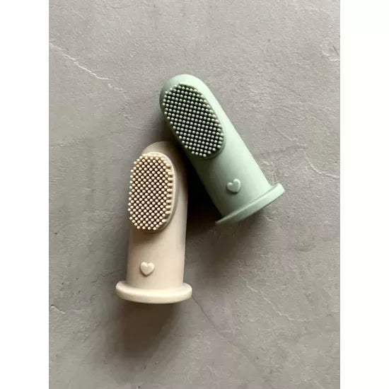 Bebe Bonchic Finger Toothbrush 2-pack Shell / Jade