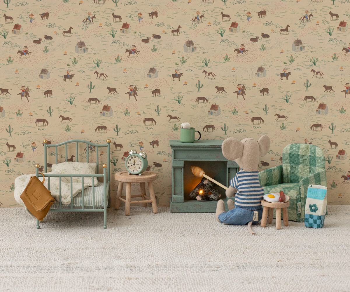Vintage single bed, Mouse - Mint- Maileg