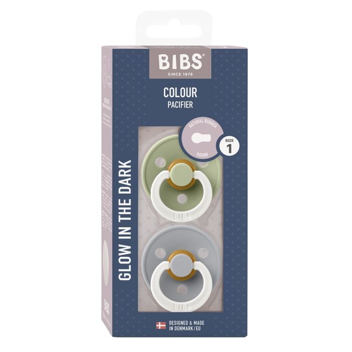 BIBS Colour Anatomical GLOW SAGE/Cloud 2-PACK