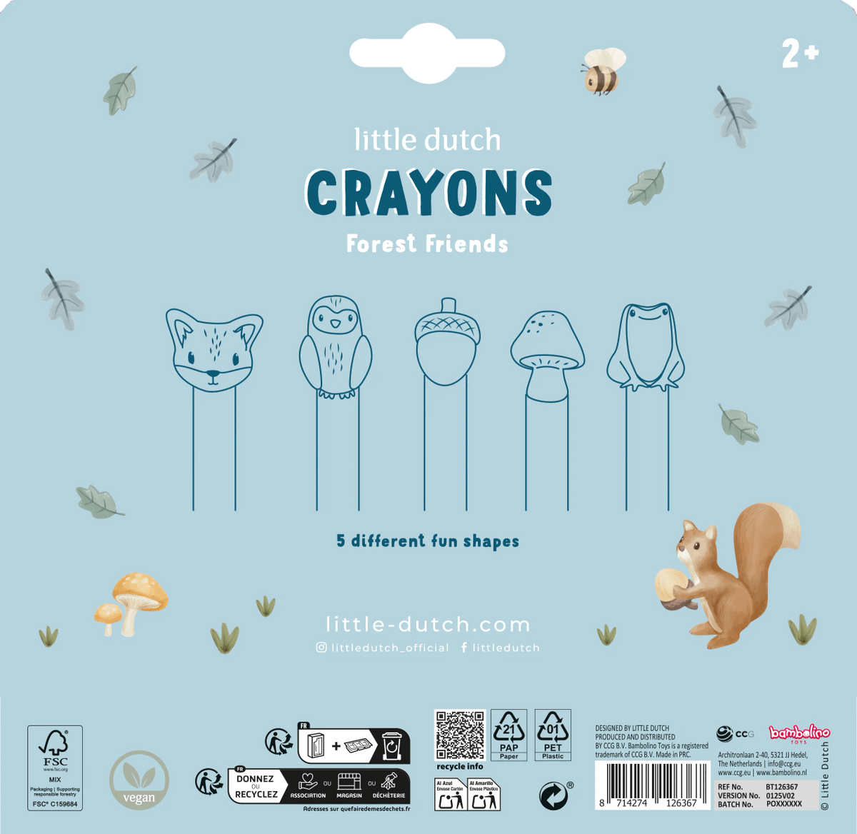 Little Dutch Wax Crayons - Forest Friends