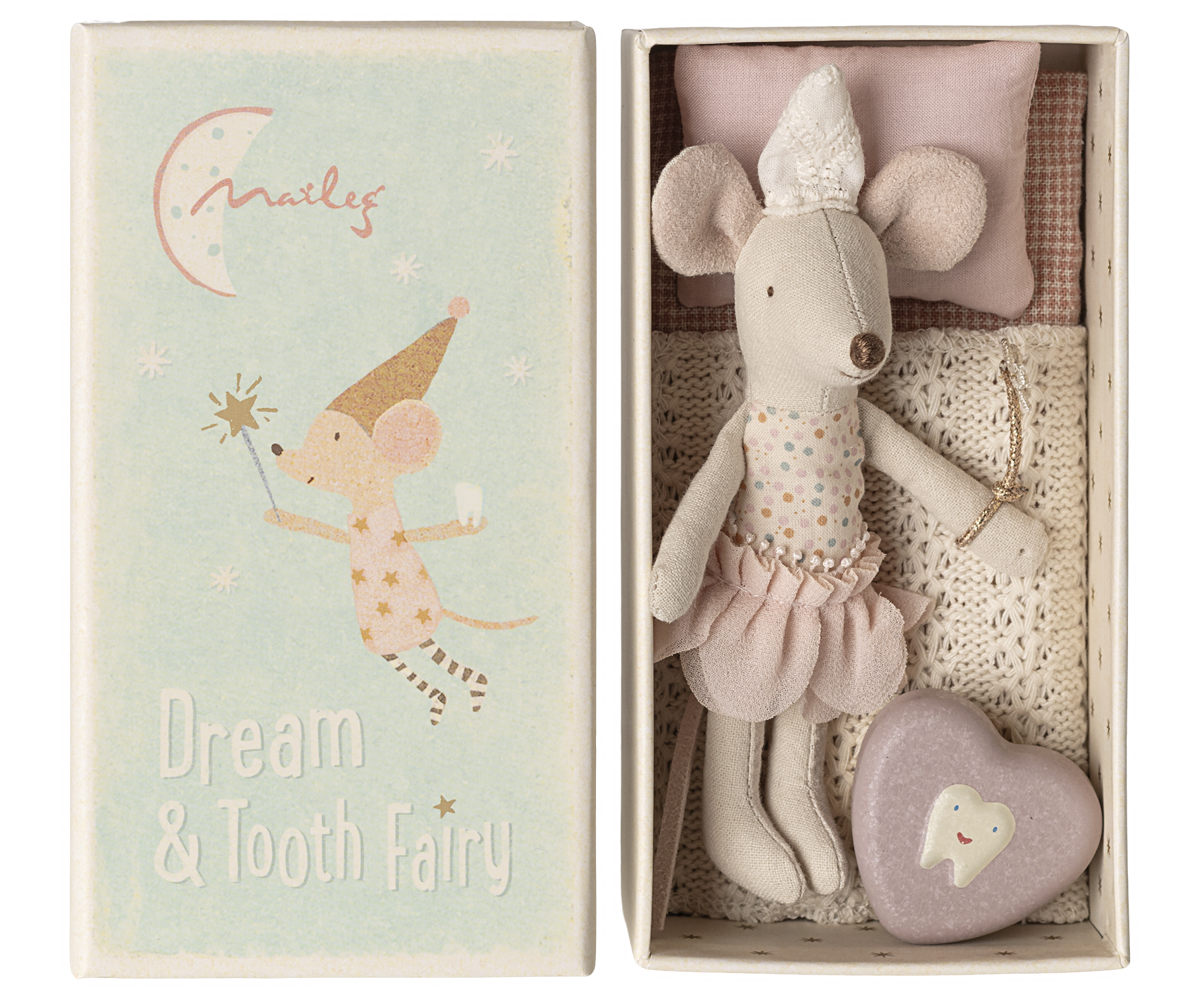 Tooth fairy mouse, Little sister in matchbox - Maileg