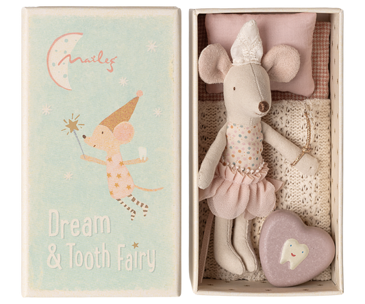 Tooth fairy mouse, Little sister in matchbox - Maileg