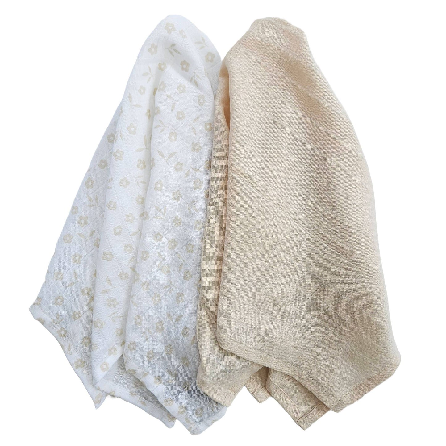 Organic Baby Muslin Blankets 2-pack Petal Sandshell