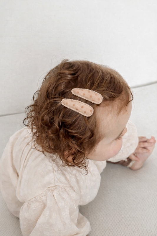 New Hair Clips - Blush Dots