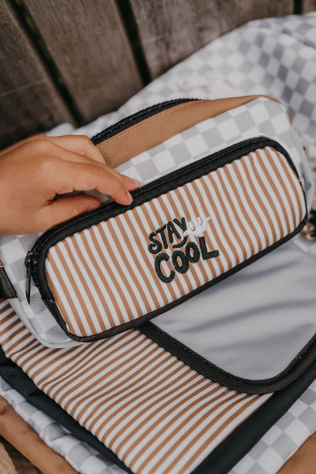 Lina school pencil case - Checkerboard