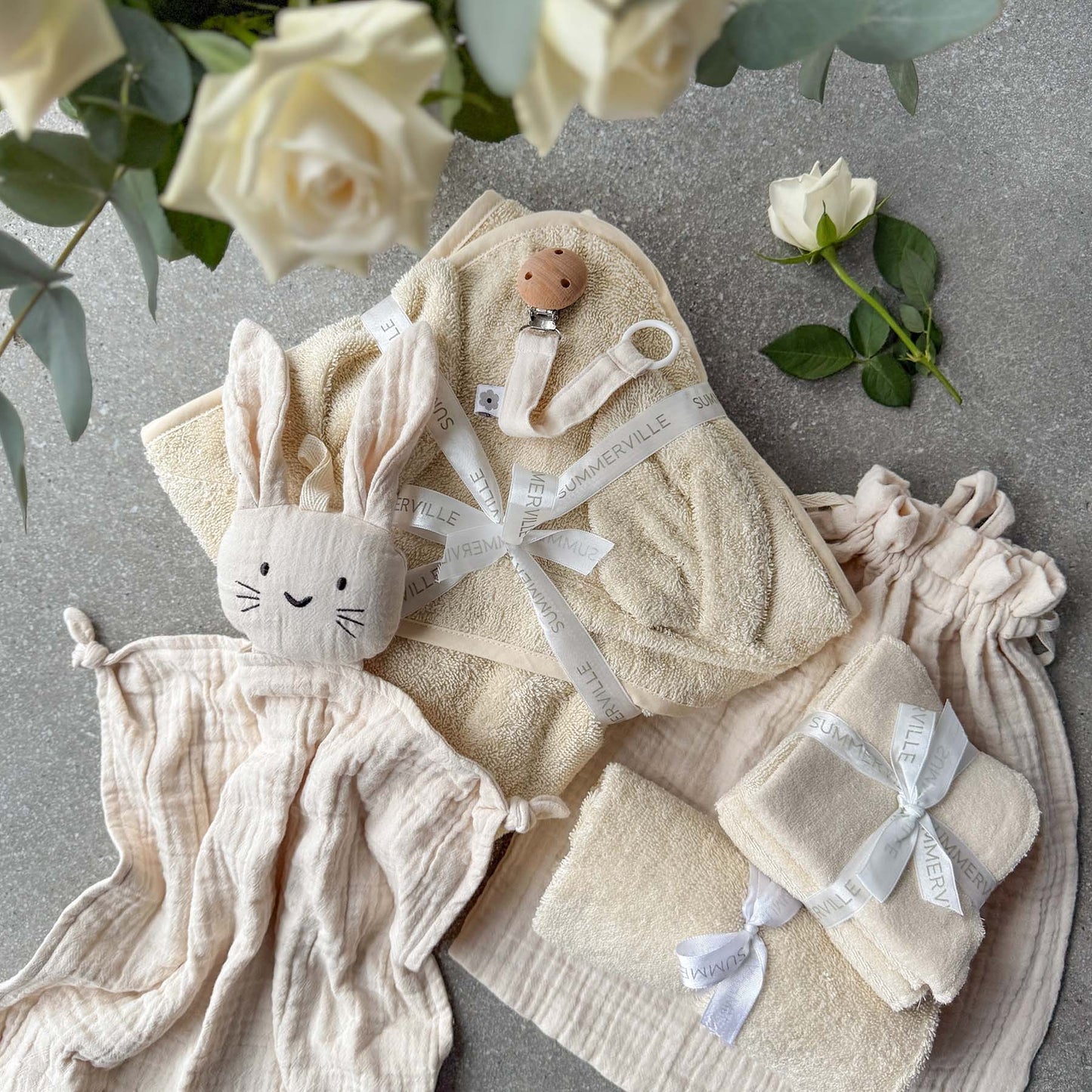 Organic Baby Gift Set "Welcome Baby" Sandshell