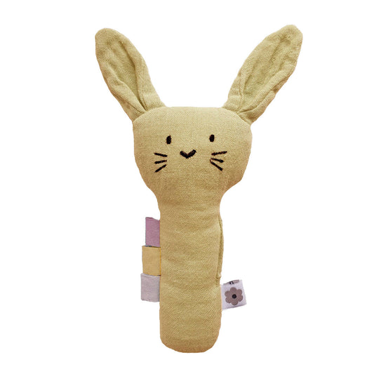 Organic Soft Rattle Rabbit Sun Yellow