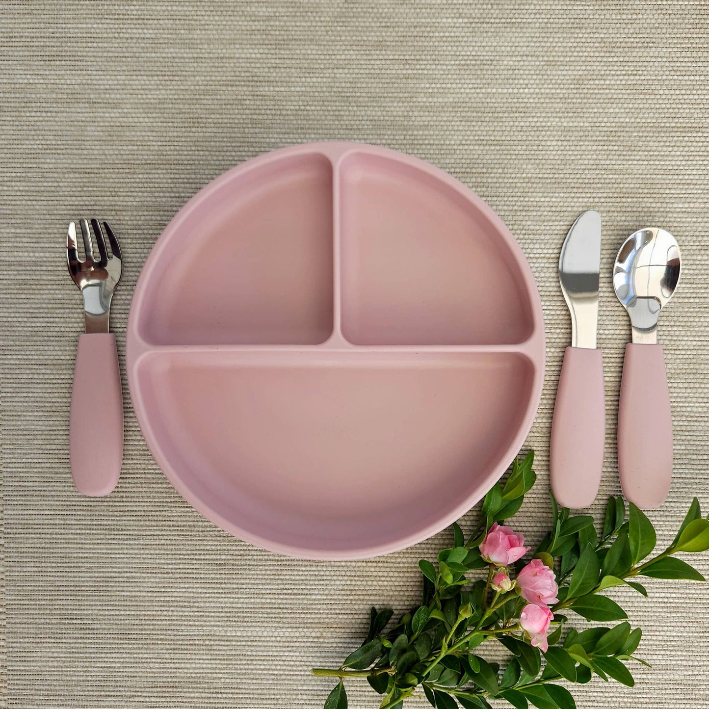 Plate Divided Silicone Pale Mauve