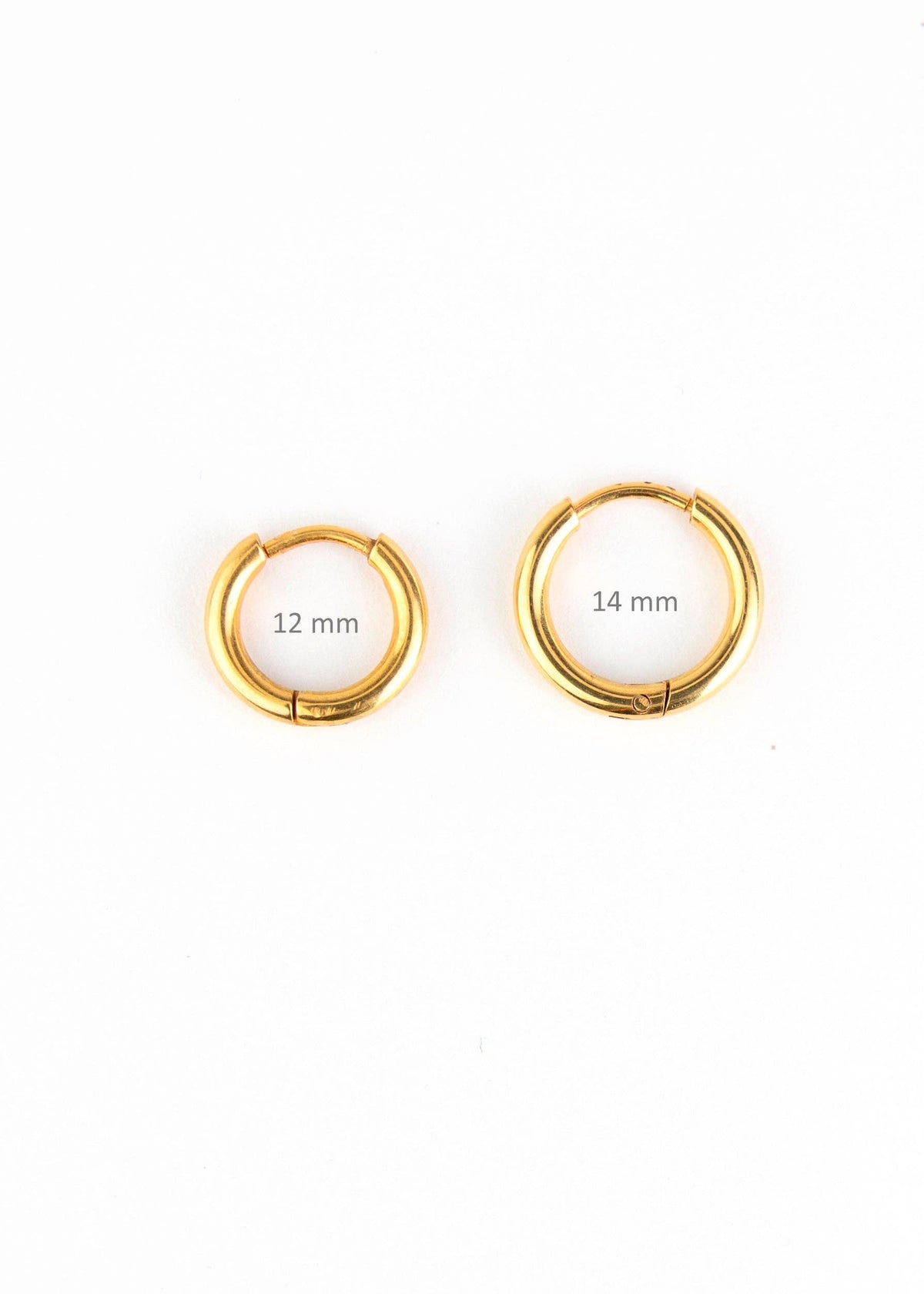 Apzeltīti klasiskie riņķveida auskari — 14mm