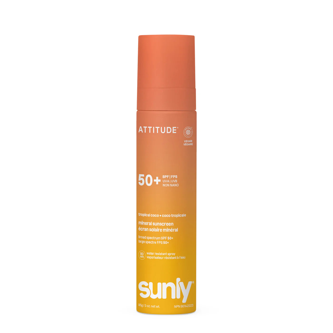 ATTITUDE Minerālais Saules Aizsargsprejs SPF 50 Tropical Coco