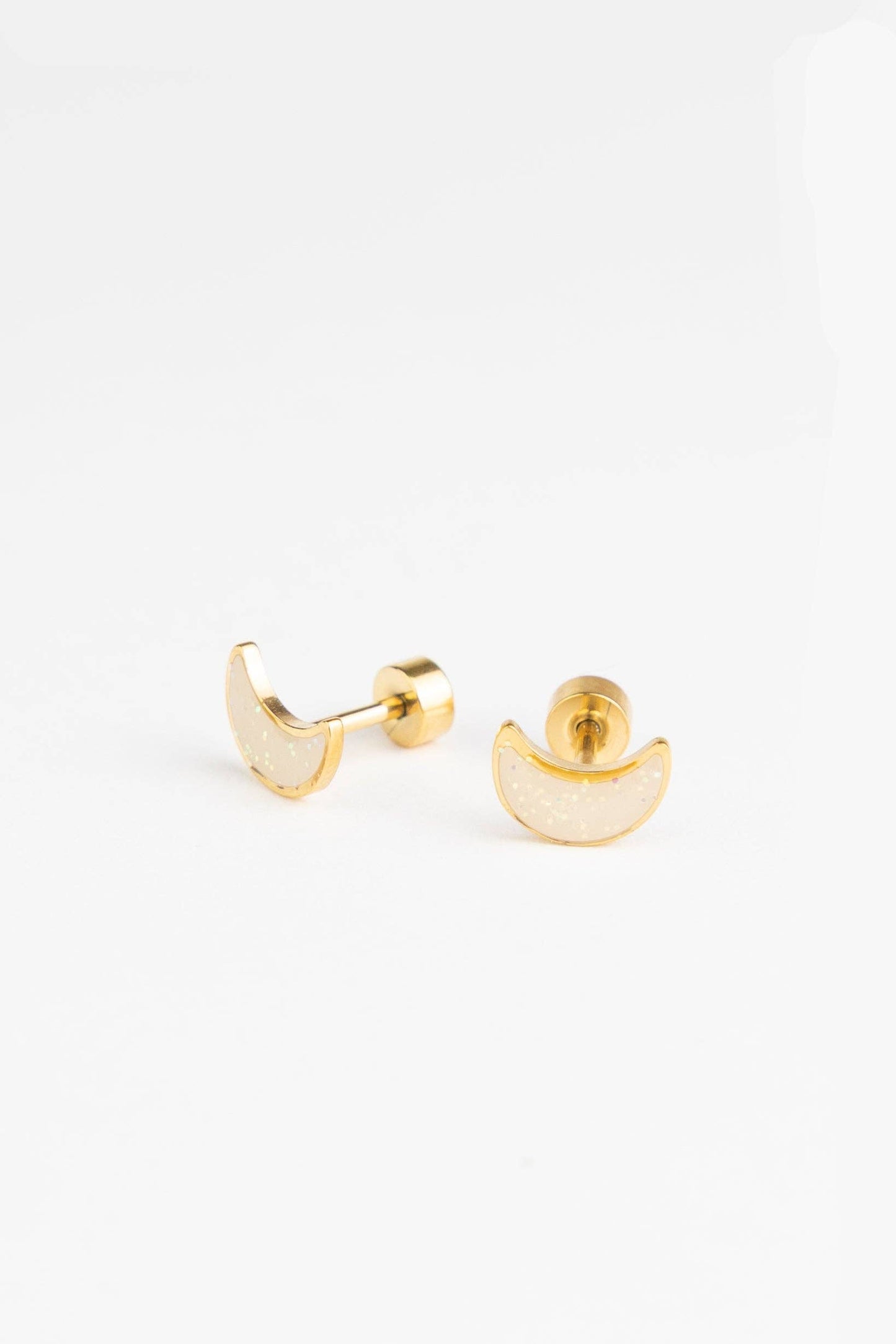 Stud Earrings - Shiny Moon
