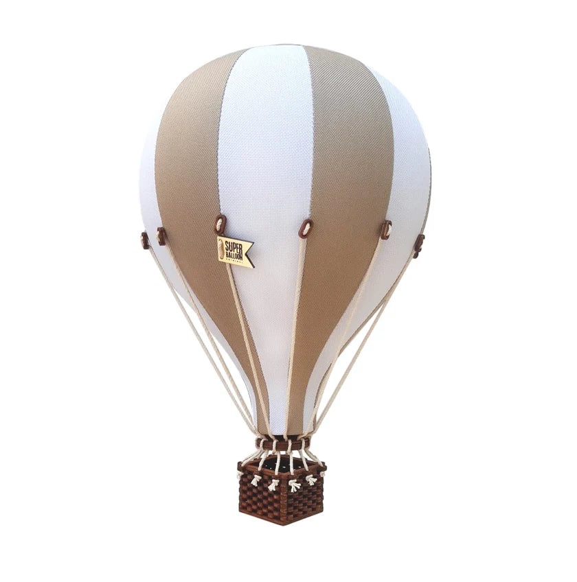Decorative Hot Air Balloon - Light Brown/White
