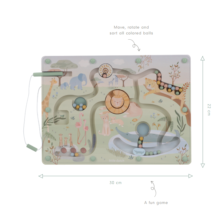 Little Dutch Magnetic Maze  ́Safari Friends ́ FSC