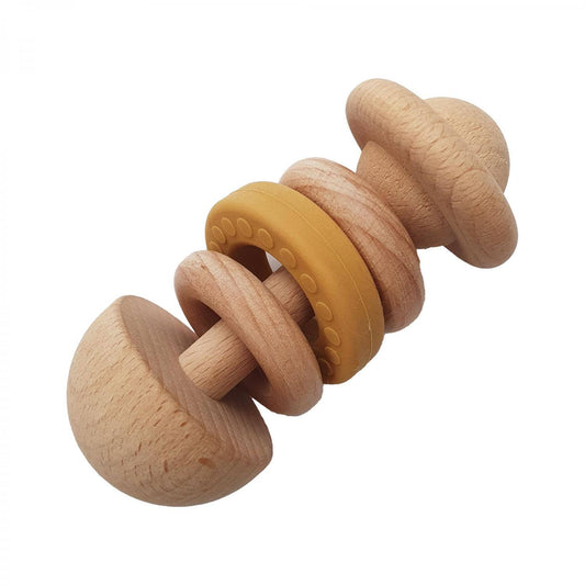 Baby Wooden Rattle Ochre