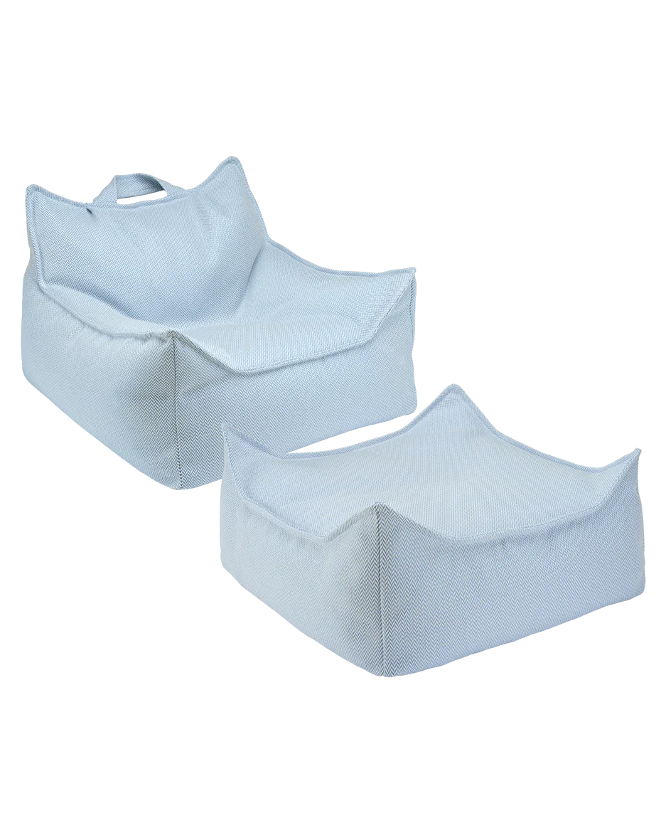 Outdoor Beanbag Chair & Ottoman Set