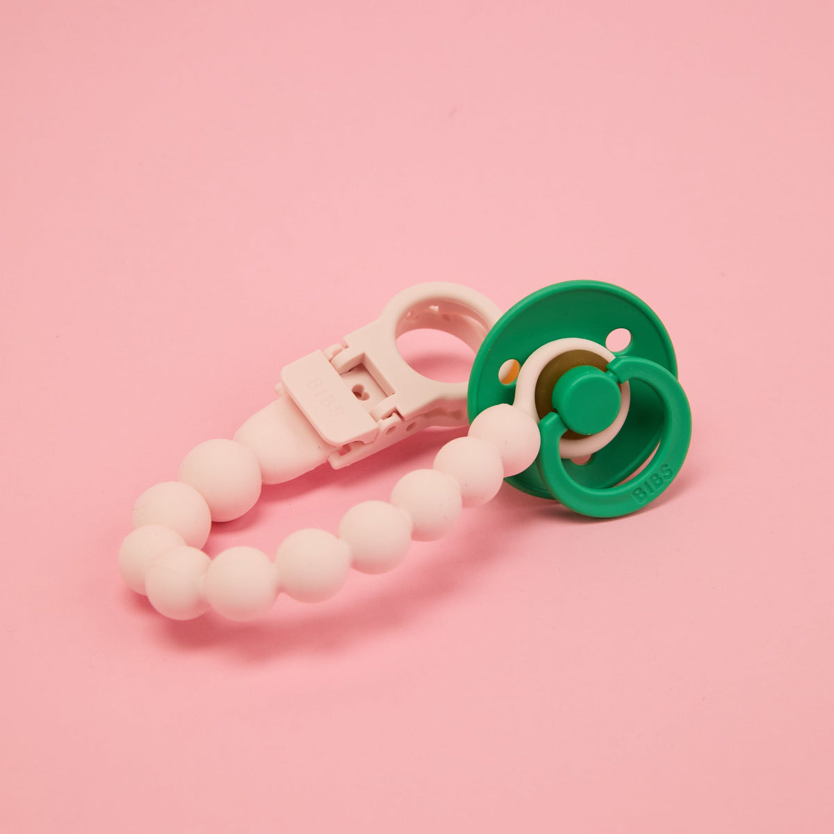 BIBS Pacifier Clip Beaded - Petal