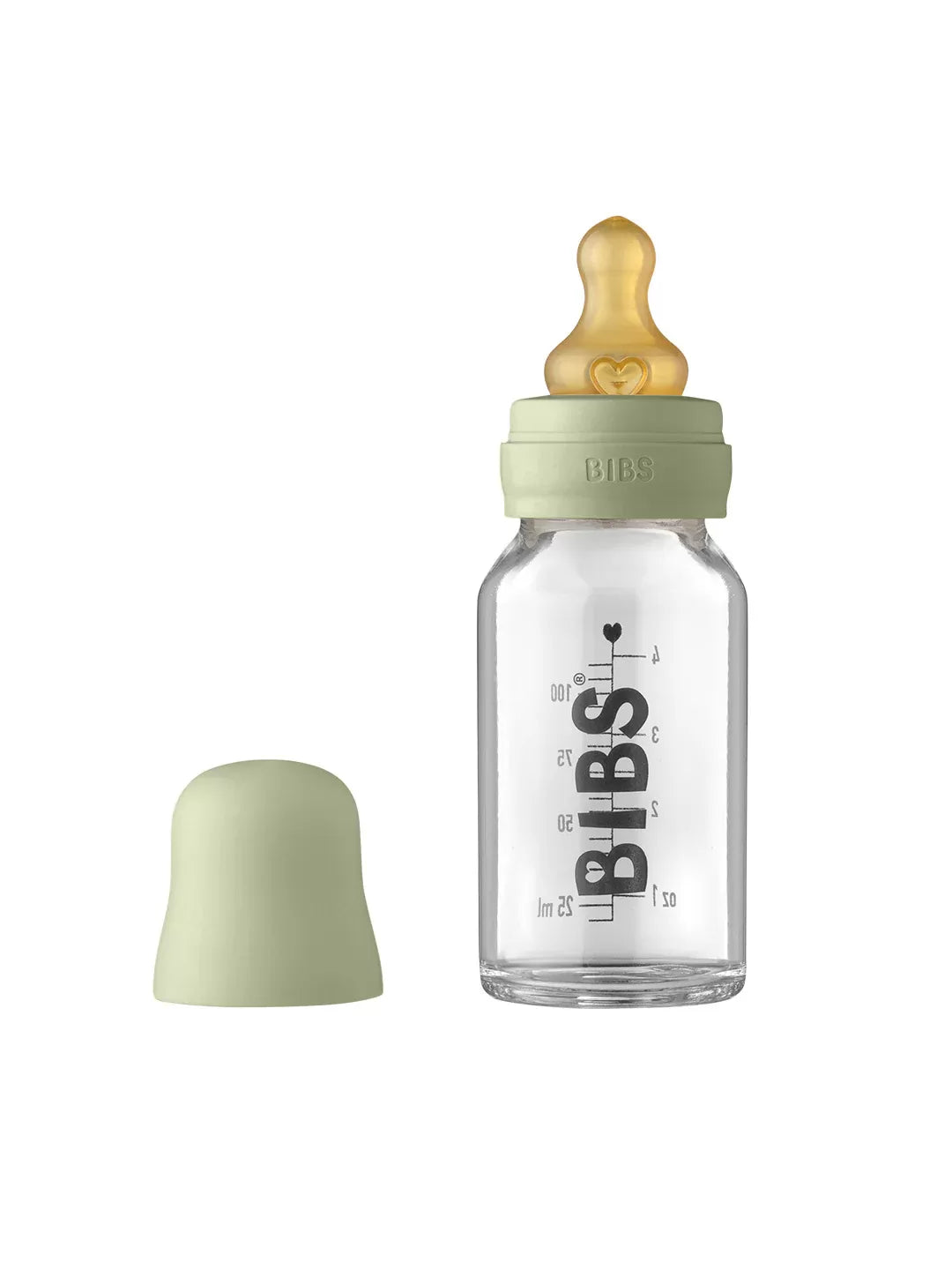 BIBS Baby Glass Bottle 120ml - Sage