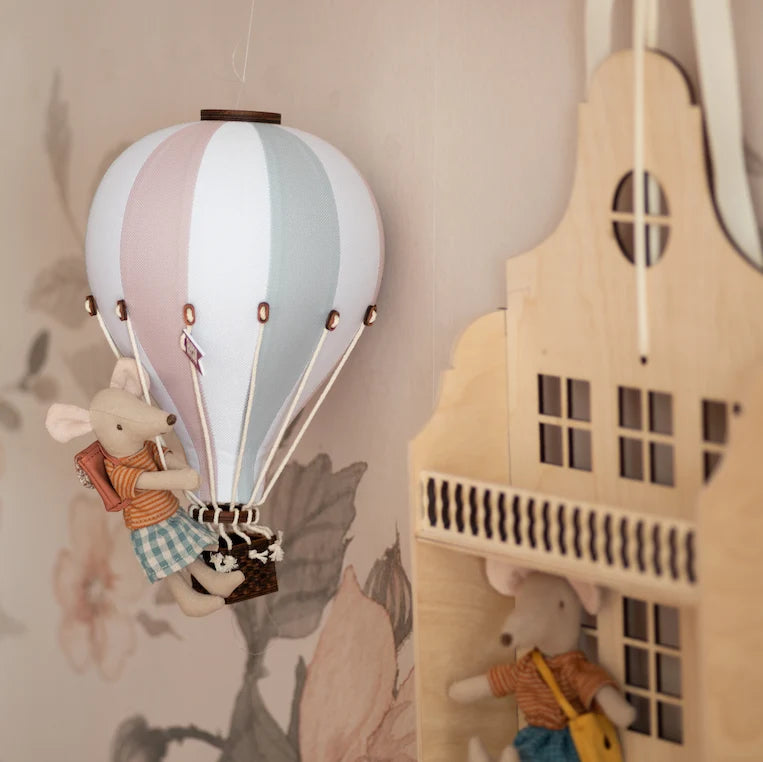 Decorative Hot Air Balloon - Mint, white, heather
