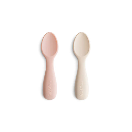 Mushie Toodler Starter Spoons  – Blush/Shifting Sand
