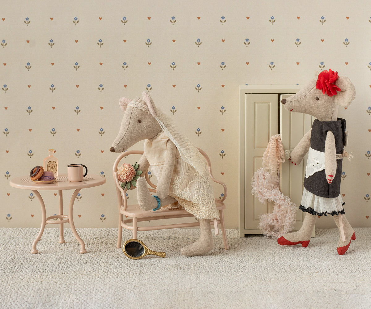Maileg Café Set, Mouse, Big – Pale Pink