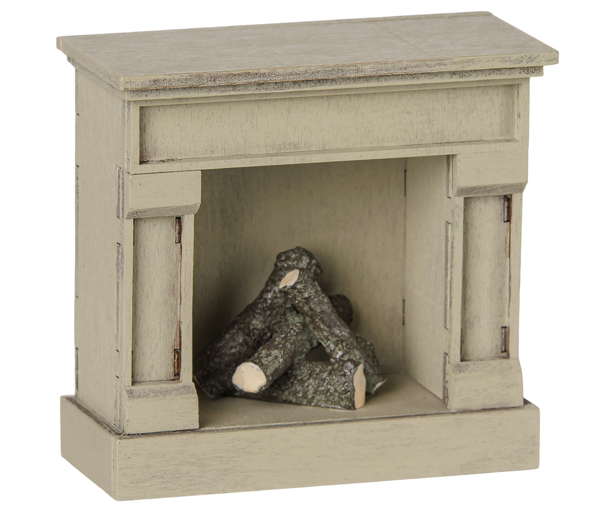 Maileg Fireplace, Mouse – Off White