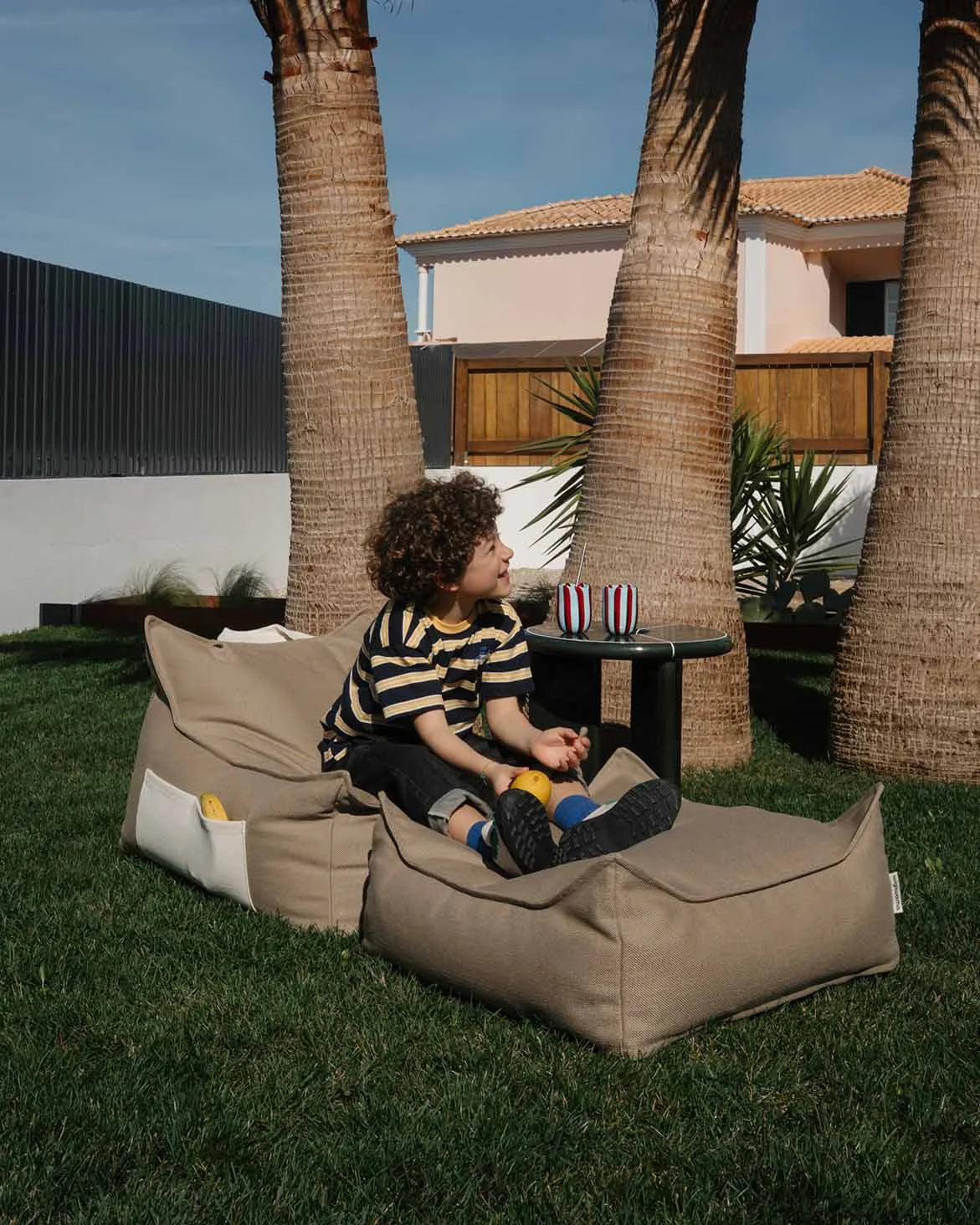 Outdoor Beanbag Chair & Ottoman Set