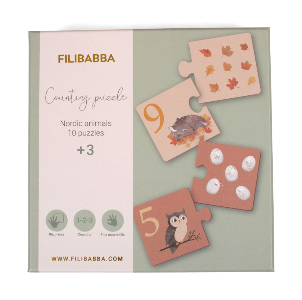Filibabba Skaitīšanas Puzle - Nordic Animals