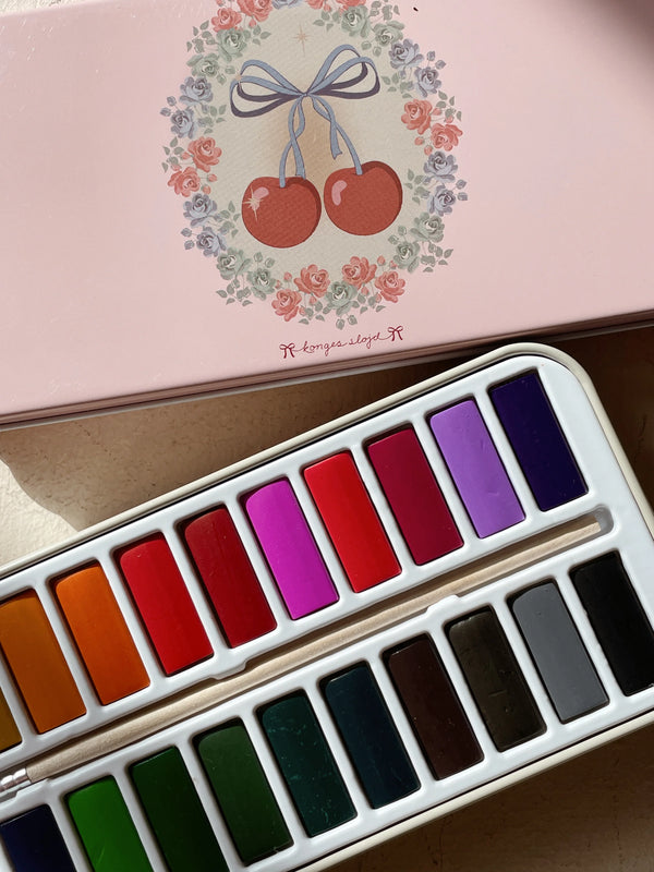 Konges Slojd Water colors tin box - cherry bow