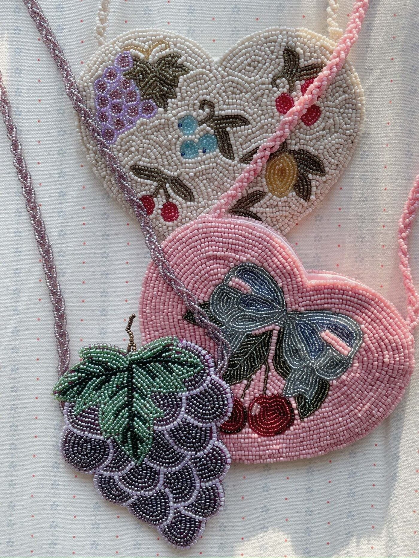 Konges Slojd Beaded Heart Bag - Amarena