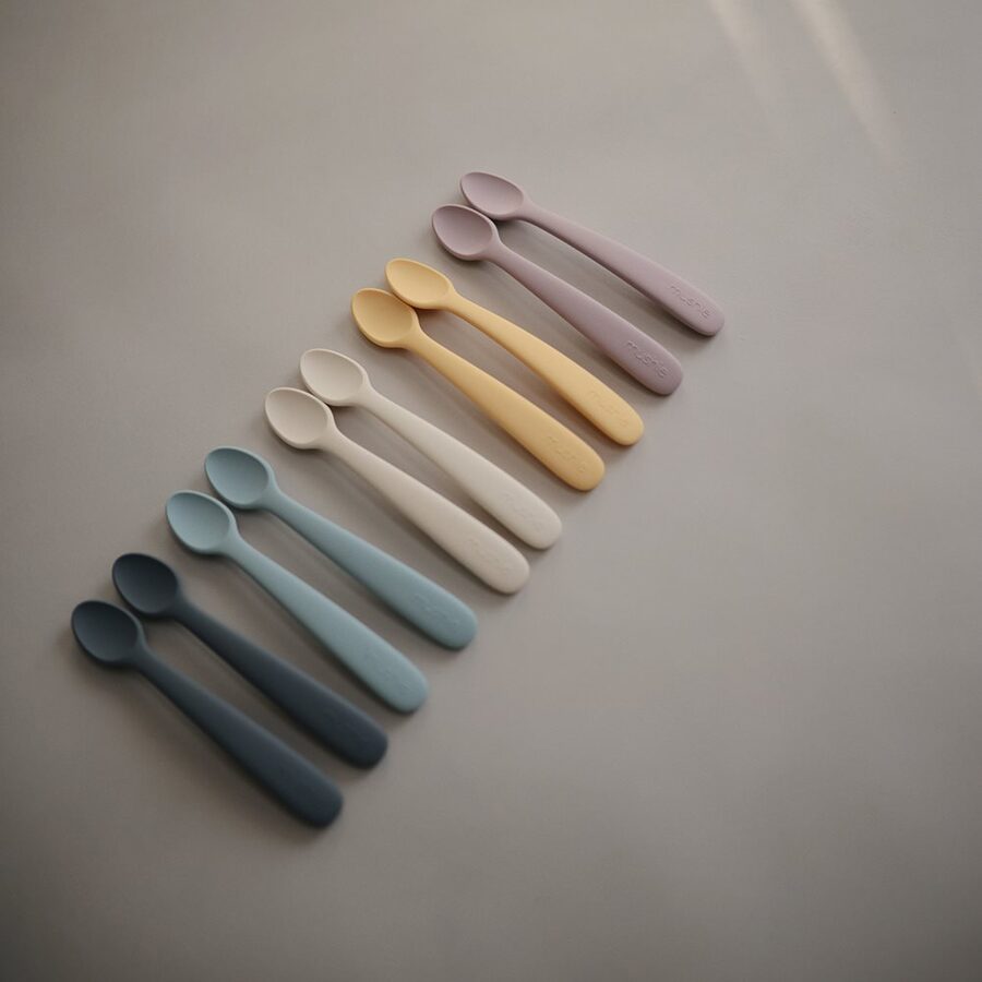 Mushie Silicone Feeding Spoons 2-Pack Pale Daffodil