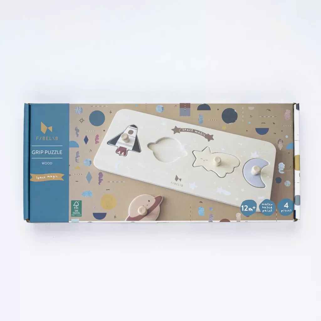 Fabelab Grip Puzzle - Space Magic - Wood