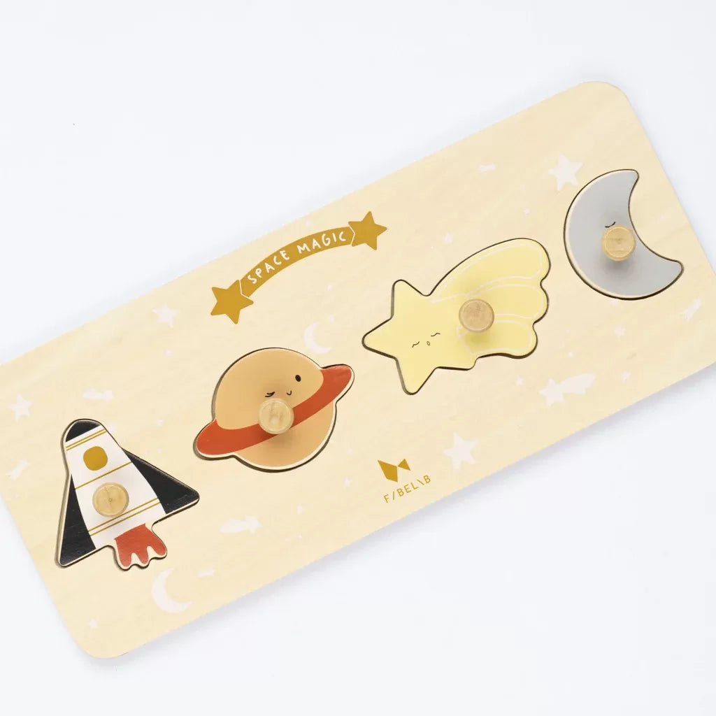 Fabelab Grip Puzzle - Space Magic - Wood