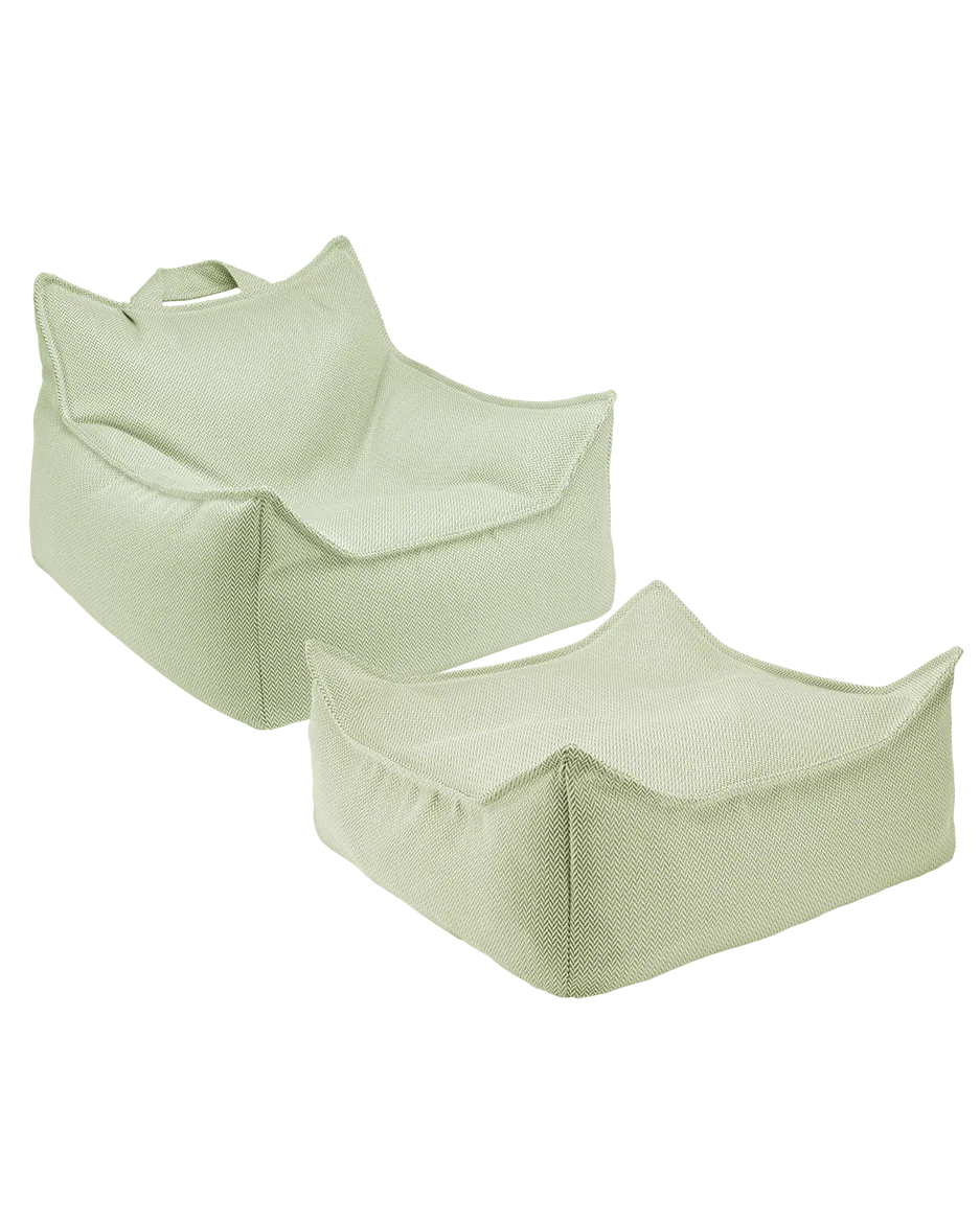 Outdoor Beanbag Chair & Ottoman Set