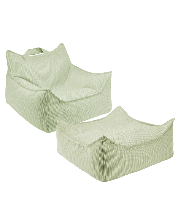Outdoor Beanbag Chair & Ottoman Set