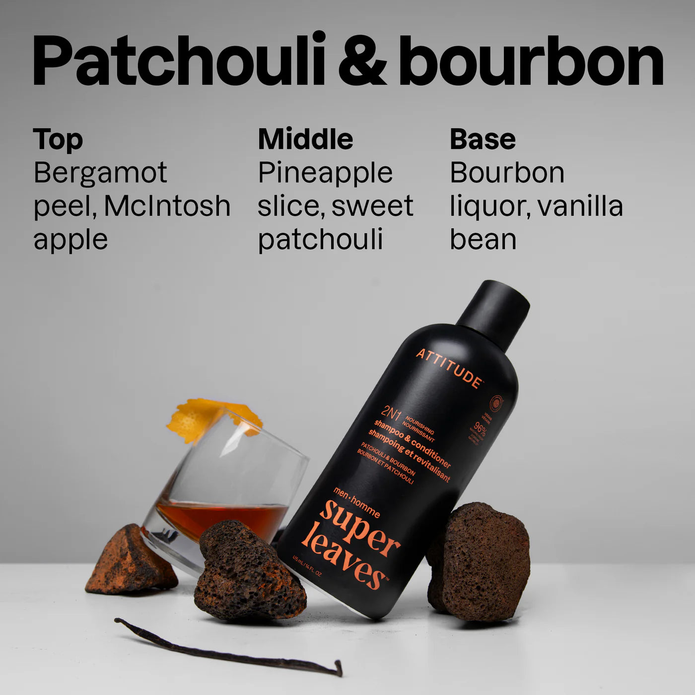 Attitude 2-in-1 Men Shampoo & Conditioner - Patchouli & Bourbon