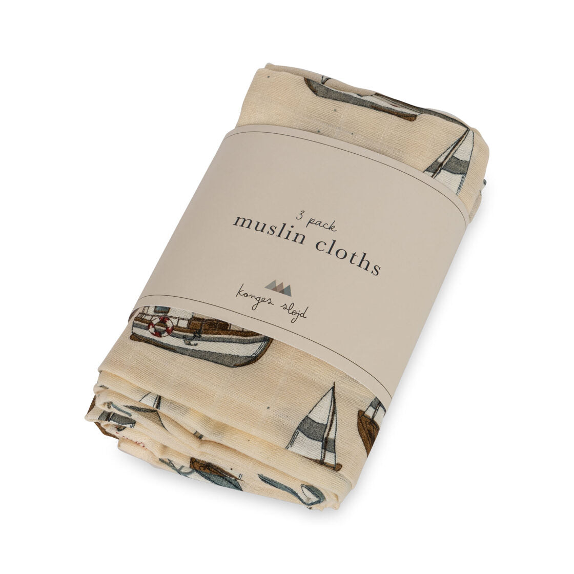3-pack muslin cloths GOTS : SAIL AWAY