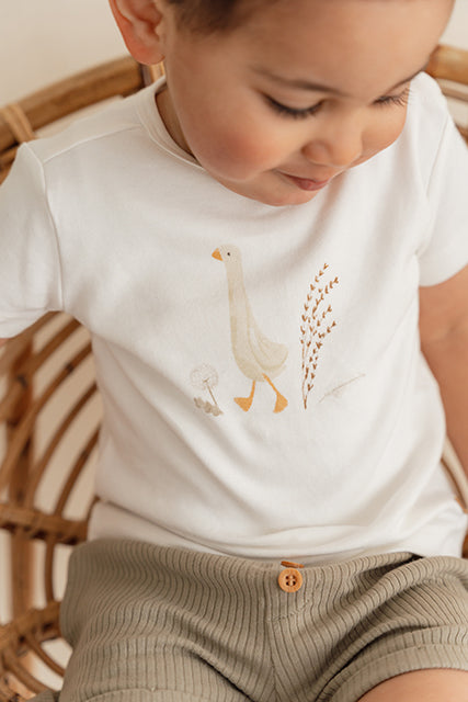 Little Dutch T-shirt short sleeves ´Little Goose Walking White´