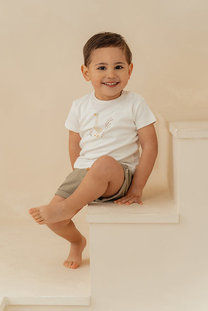 Little Dutch T-shirt short sleeves ´Little Goose Walking White´