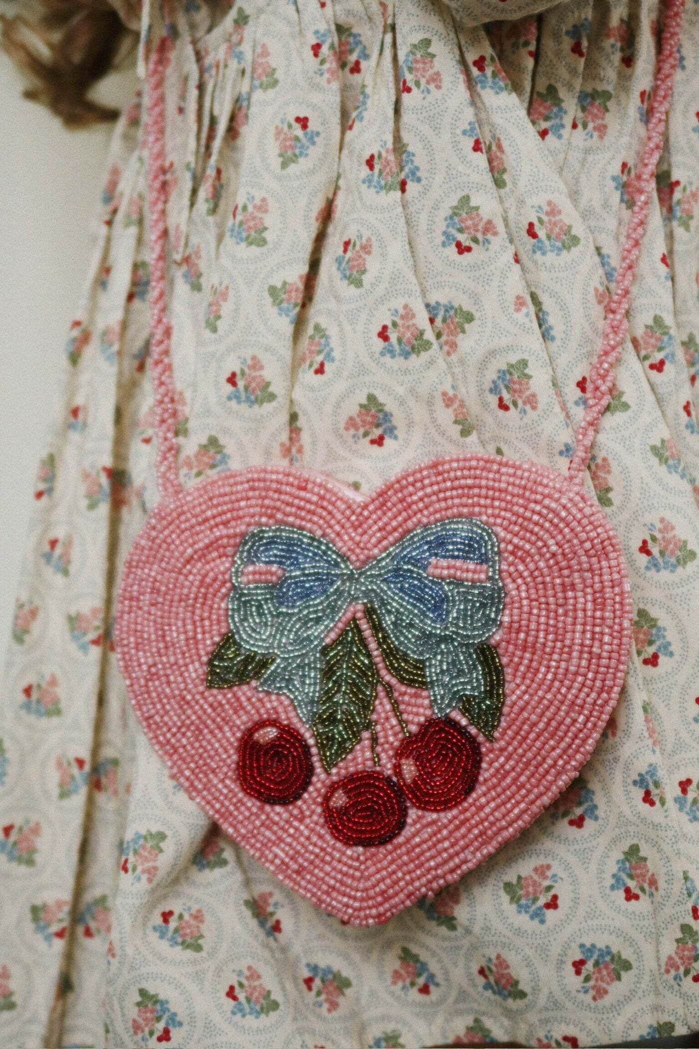 Konges Slojd Beaded Heart Bag - Amarena