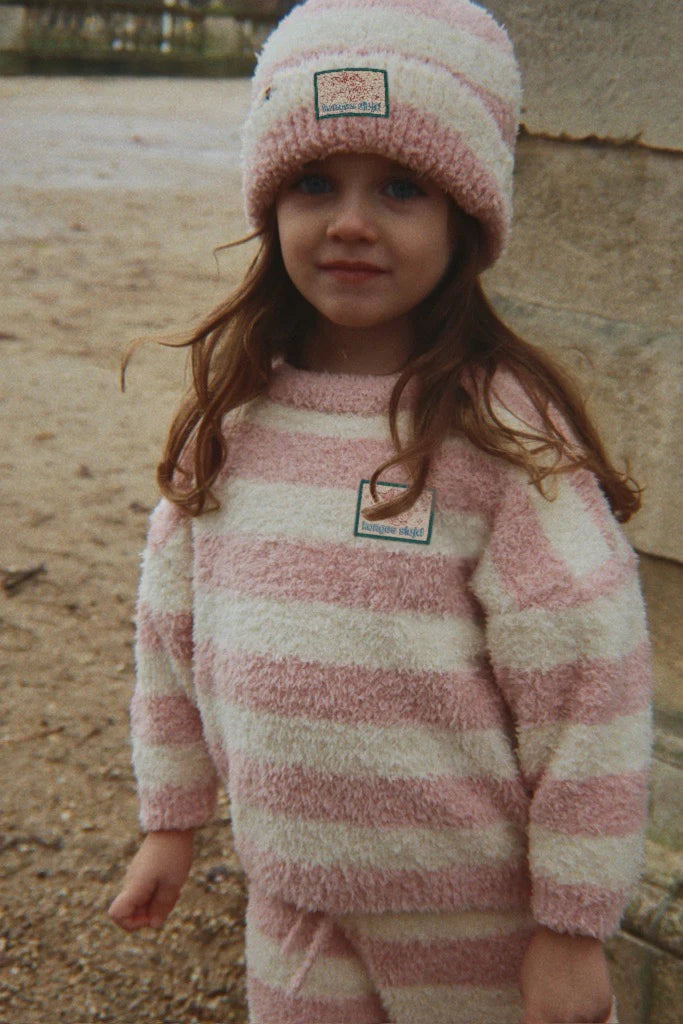 Konges Slojd Mīksta BEANIE cepure - rosy stripe