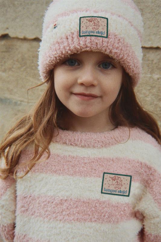 Konges Slojd Mīksta BEANIE cepure - rosy stripe
