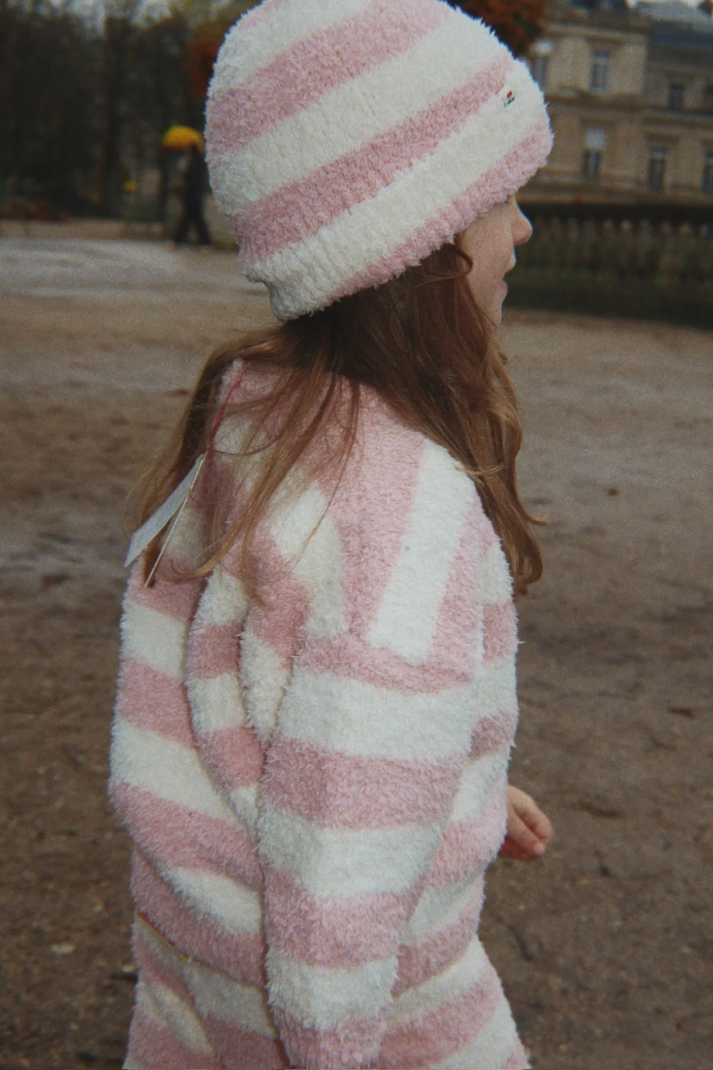 Konges Slojd Mīksta BEANIE cepure - rosy stripe